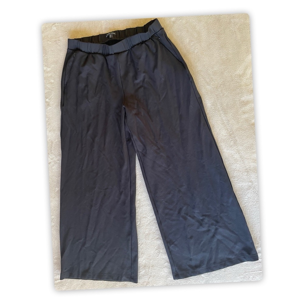 Universal Standard Black Wide Leg Pull On Pants Women's Size Small Stretch
